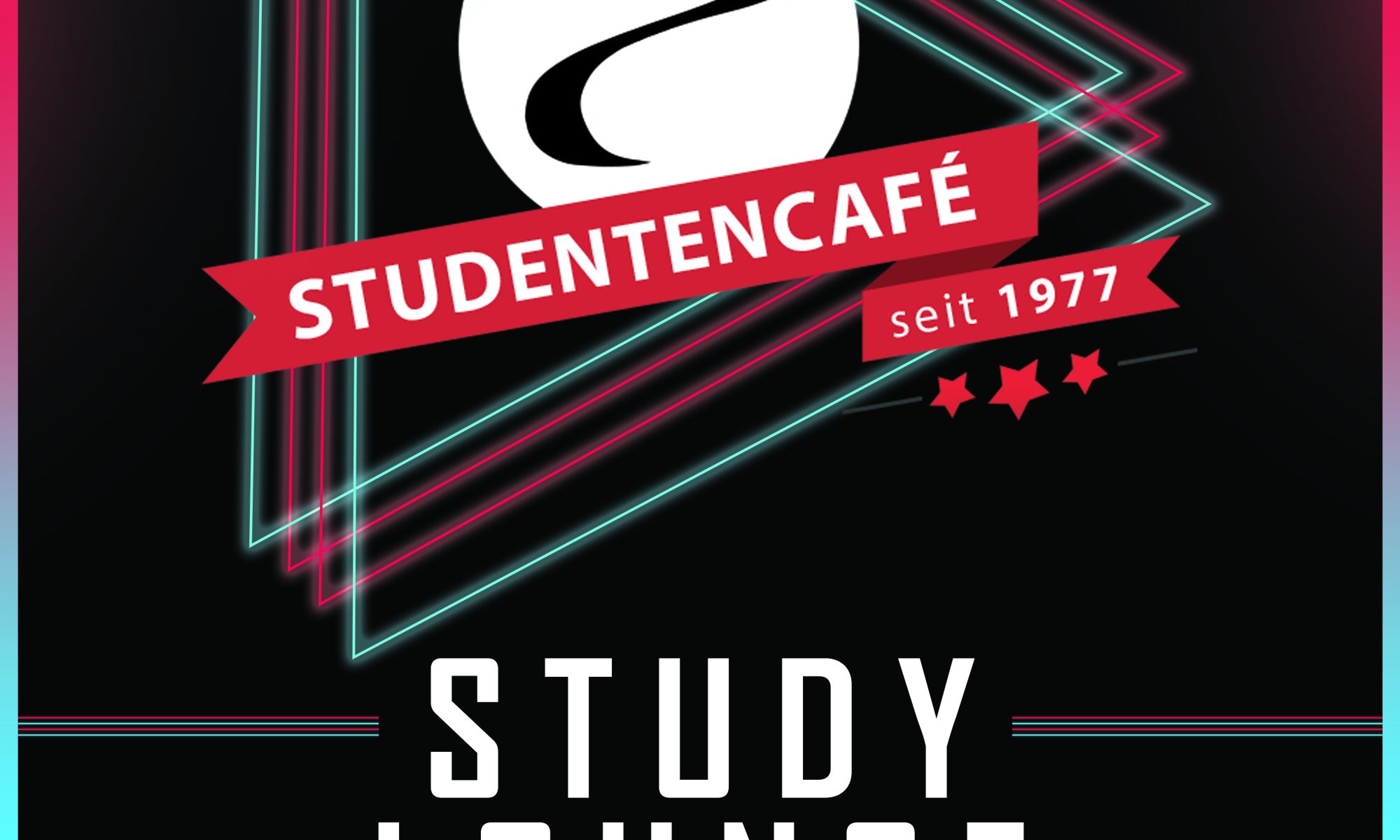 Plakat Study Lounge im Studentencafe immer Mittwochs ab 21 Uhr